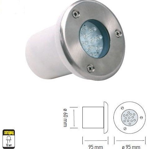 HL 940L 1,2W LED ( led 1,2W , 220V , 50 000 rab. casovi , IP67 , dlabocina- 95mm, sirina- 60mm )