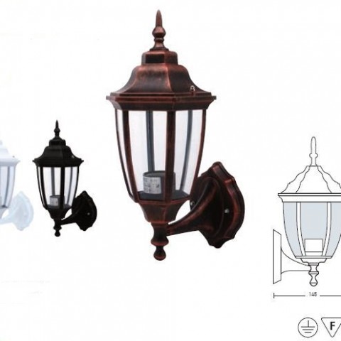 fener dziden ( E27, IP44, visina- 380mm, sirina- 145mm. )